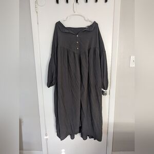 Black, linen or linen-like maxi dress